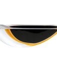 A Gardeco Glass Bowl Cance 160 Black Amber on a white surface, serving as a stunning focal point.