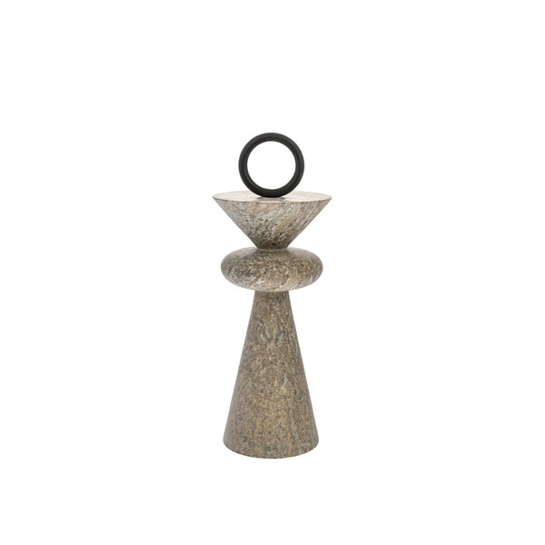 A modern sculpture with a circular top on a white background from Gardeco on a white background available at Spacio retail stores in Mumbai & Kolkata. 