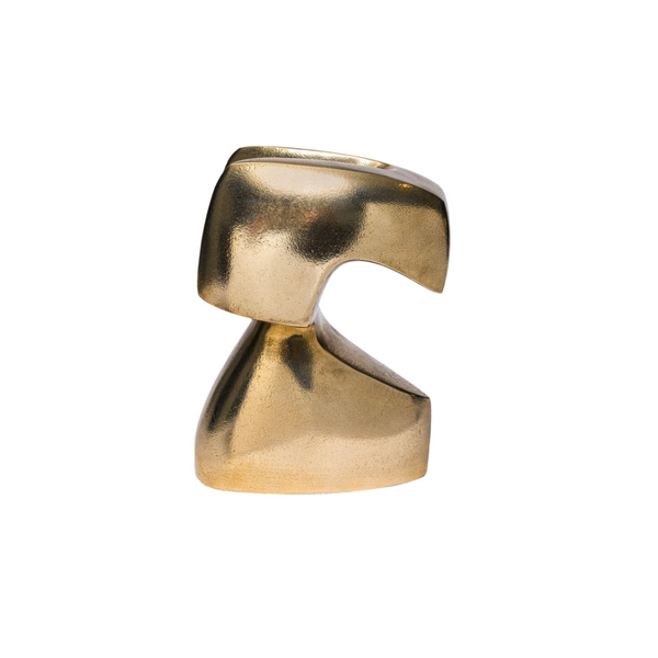 Bronze polished sculpture on a white background