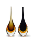 A pair of Gardeco Glass Vase Drop Large Fume Amber vases.