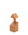 A small red Gardeco Ceramic Sculpture The Muses Small Calliope Ochre inspired by Greek mythology on a white background.