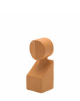 A small Gardeco Ceramic Sculpture The Muses Small Clio Ochre, placed on a white background.