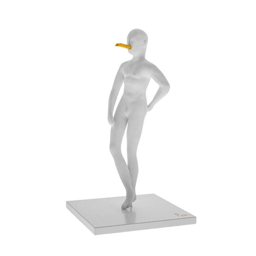 White ceramic sculpture on a white background from Gardeco at Spacio store in Mumbai