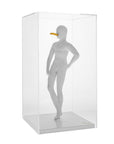 The Snob ceramic sculpture from Gardeco in a clear display box on a white background from Spacio retail store in Mumbai