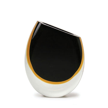 A Gardeco Glass Vase 96 Black Amber with artisanal craftsmanship.