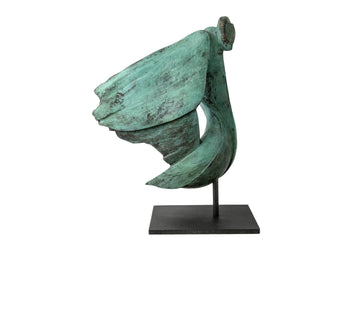 Bronze sculpture - Verso L’alto by Gardeco on a white background at Spacio retail store in Mumbai