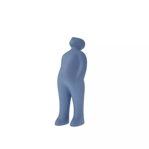 Blue abstract sculpture on a white background