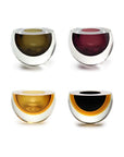 A group of mesmerising Gardeco Glass Bowl Flat Diagonal Fume Amber objects showcasing artistic magnificence.