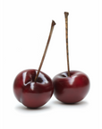 Two Gardeco Ceramic Sculpture Cherry Black Ginja Mini on a white background, perfect for adding a touch of fruit decor to your space.