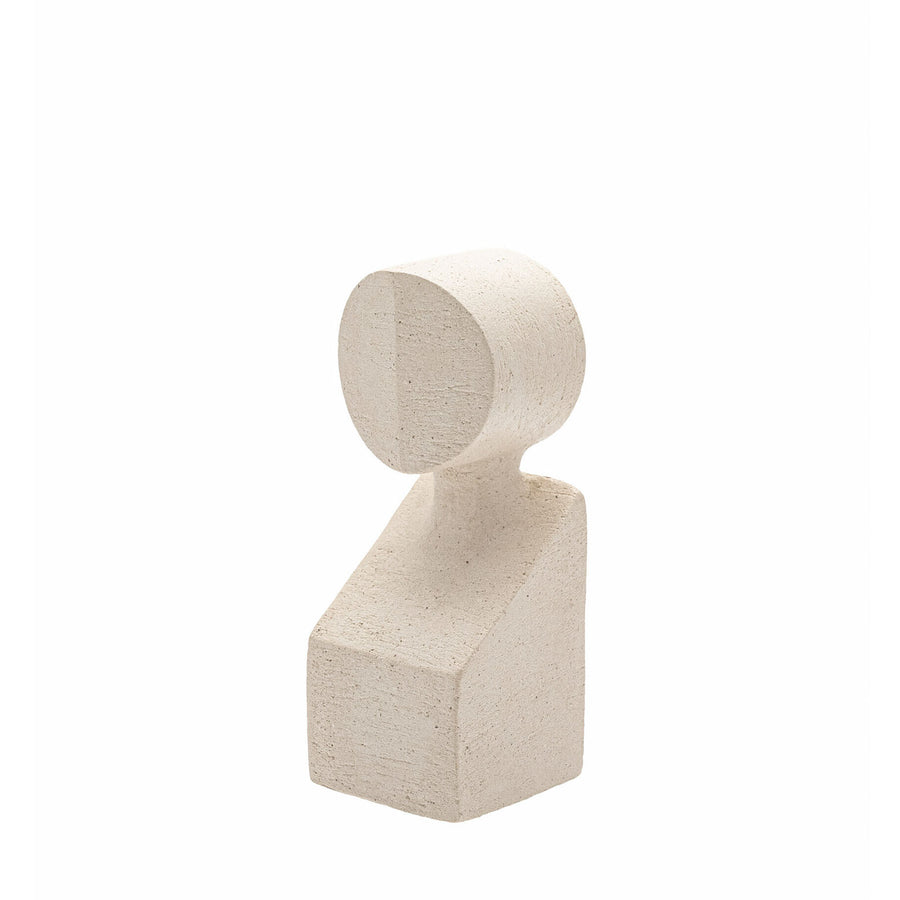 A Gardeco Ceramic Sculpture The Muses Plus Clio White, inspired by The Muses, set against a pristine white background with a beautiful white finish.