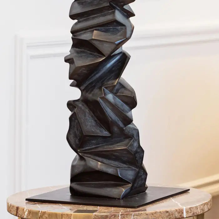 Close-up detail of the Gardeco Cornelius Vandeputte Storm Sculpture GA297 showing intricate craftsmanship and organic movement, featured at Spacio India.