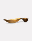 Elegant Gardeco Purunga Ouro Fosca Bronze Platter in hand-cast glass, showcasing sculptural curves and golden bronze finish – available at Spacio India.