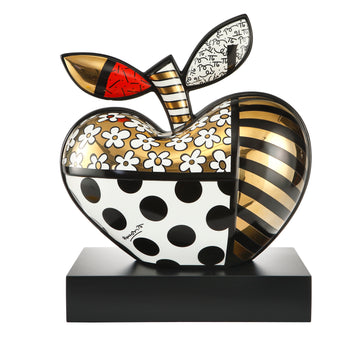 Goebel Romero Britto Golden Big Apple Ceramic Sculpture (Limited Edition)