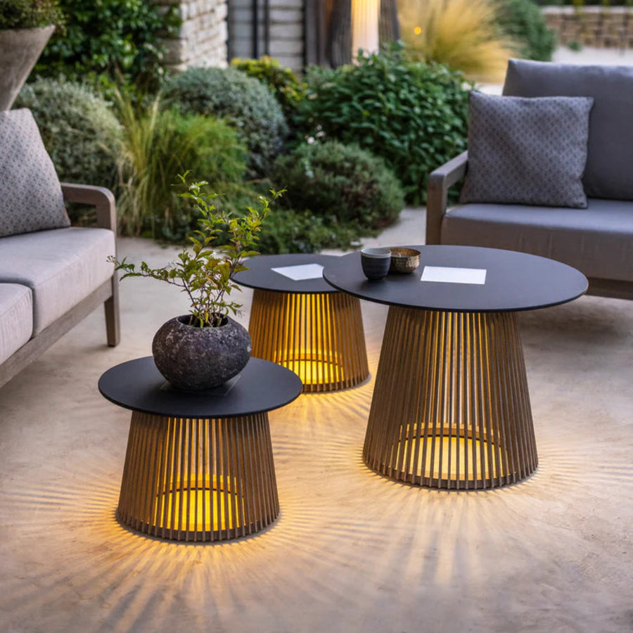 Halo Glow Table Solar Light Furniture by Les Jardins | Spacio