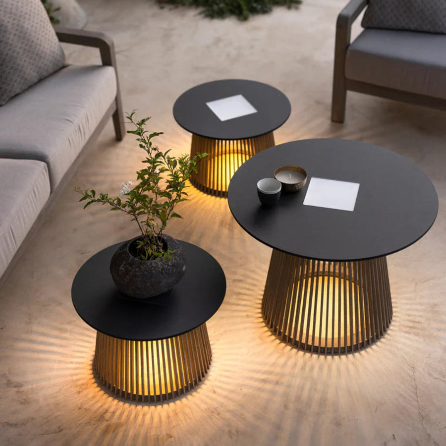 Halo Glow Table Solar Light Furniture by Les Jardins | Spacio