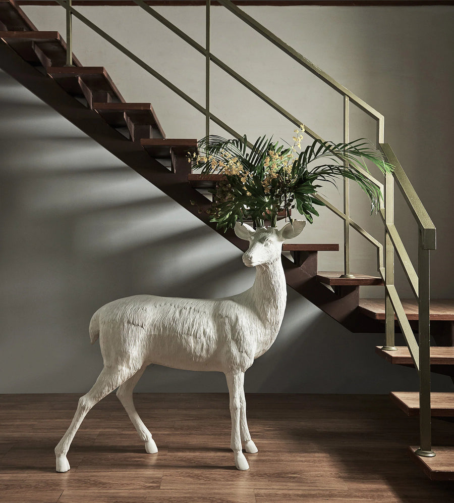 Haoshi Deer Floor Vase Sculpture Spacio India