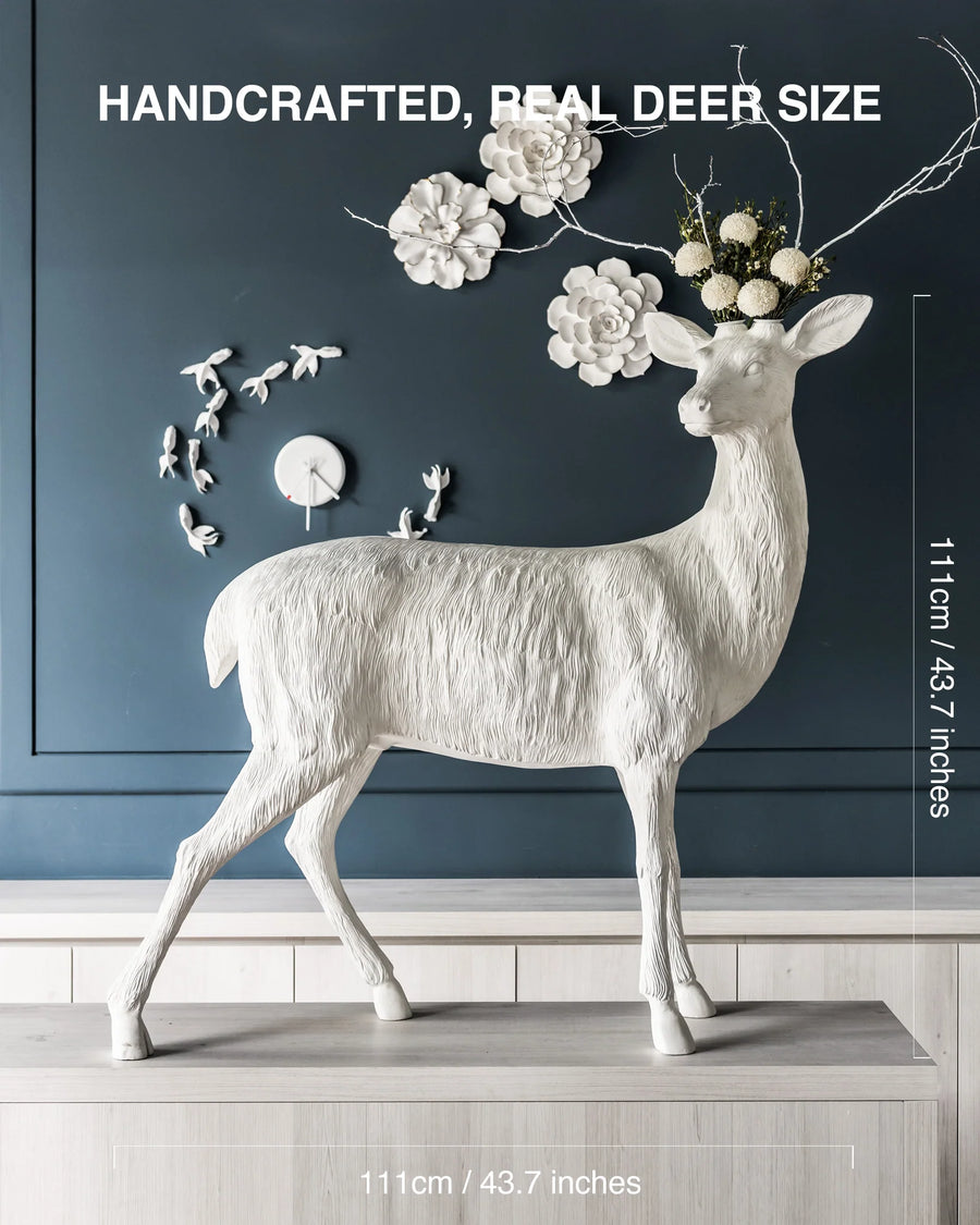 Haoshi Deer Floor Vase Sculpture Spacio India