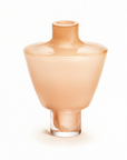 Elegant Buste Peach Glass Vase by Henry Dean, Belgium – Luxury glass decor accessory available at Spacio India for premium interiors