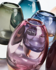 Collection of colourful Henry Dean glass vases including Jerzy Large Fuchsia Vase – premium glass accessories at Spacio India