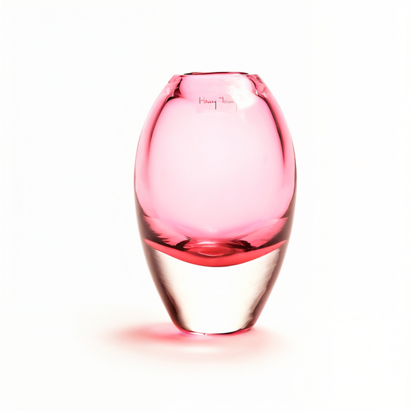 Jerzy Small Fuchsia Vase by Henry Dean - Hand made Belgian glass decor accessory available at Spacio India, perfect for luxury interiors.