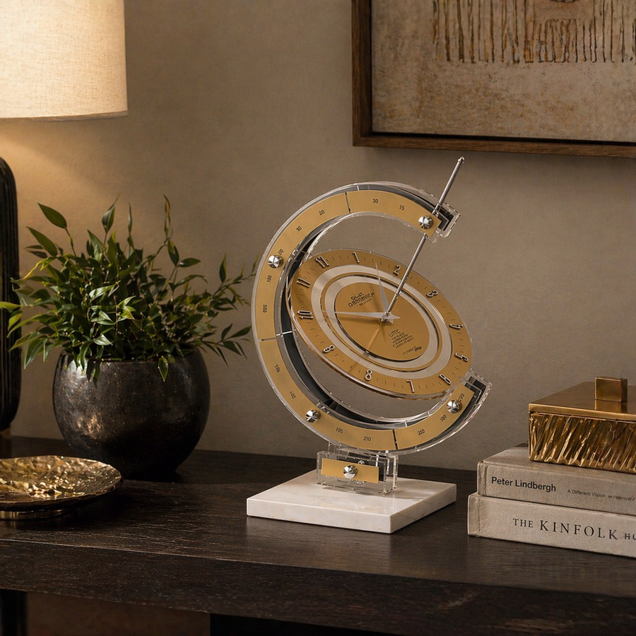 Greenwich Armillary Gold Table Clock by Incantesimo | Spacio