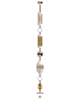 Decorative hanging light with metallic elements on a white background from Italamp available at Spacio in India.