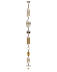 Decorative hanging light with metallic elements on a white background from Italamp available at Spacio in India.