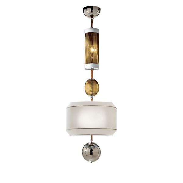 Modern pendant light with glass shades on a white background by Italamp, available at Spacio in India. 