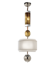 Modern pendant light with glass shades on a white background by Italamp, available at Spacio in India. 