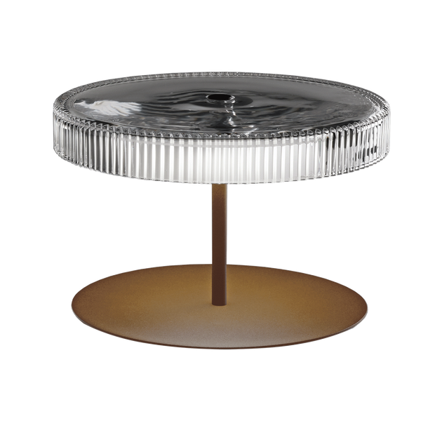 Elegant Italamp Gilda table lamp with hand-carved crystal top and champagne base, luxury Italian lighting available online at Spacio India.