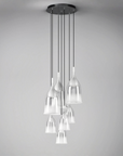 Cluster arrangement of Italamp Nola Pendant Lamps in various sizes and white finish, modern designer ceiling light by Italamp at Spacio India.