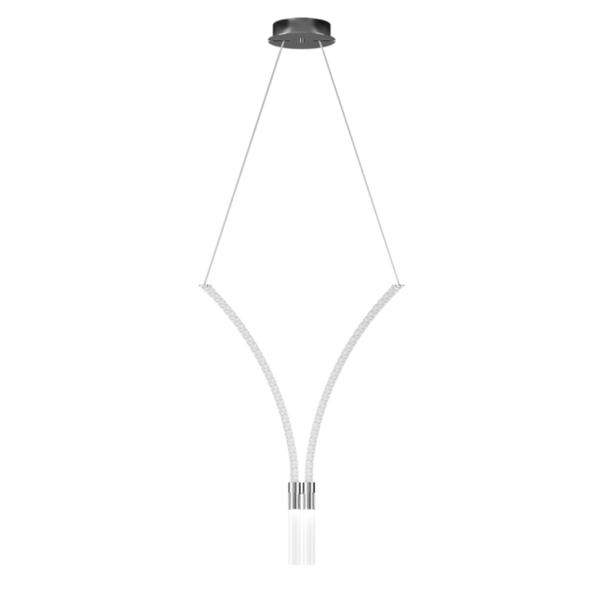 Italamp Sesto designer pendant lamp in white torchon glass, Gothic arch form with LED diffuser - luxury lighting from Italy at Spacio India