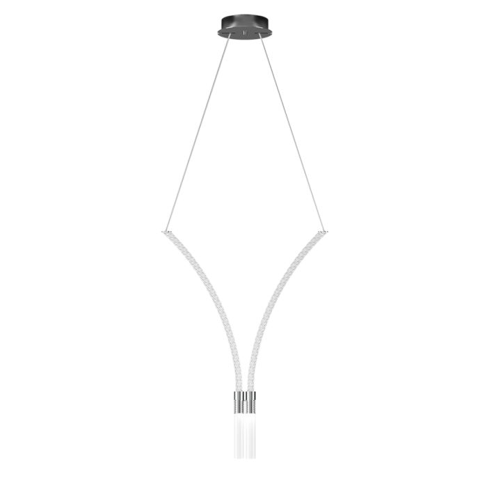 Italamp Sesto designer pendant lamp in white torchon glass, Gothic arch form with LED diffuser – luxury lighting from Italy at Spacio India