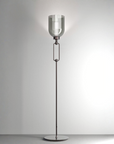 Elegant nickel floor lamp from Italamp Valentina Collection with smoked diffuser, Spacio India exclusive