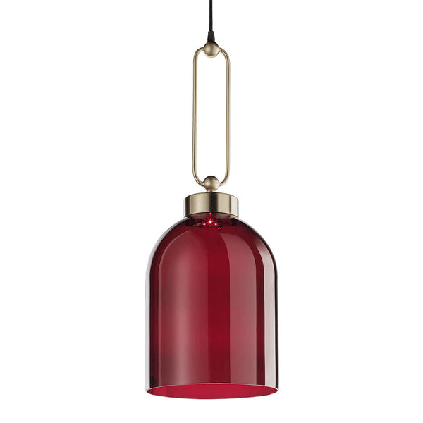 Designer red glass pendant lamp from Italamp Valentina Collection, decorative hanging light at Spacio India