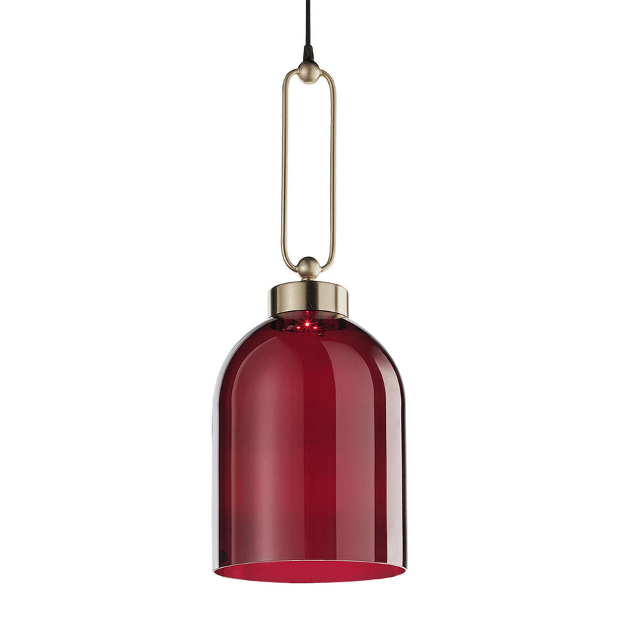Designer red glass pendant lamp from Italamp Valentina Collection, decorative hanging light at Spacio India