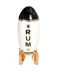An exquisitely crafted JA Decanter Rocket Rum, designed for the true rum enthusiasts, with the word rum elegantly adorning its surface. (Brand: Jonathan Adler)