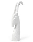 A white porcelain JA Sculpture Menagerie Gazelle White from Jonathan Adler's Menagerie Gazelle collection, placed on a pristine white background.