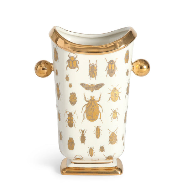 A JA Vase Botanist Specimen adorned with beetles by Jonathan Adler.
