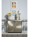 Jonathan Adler Botanist Ganja Urn vase with other home accessories on silver console available at Spacio India for Luxury Home Decor Accessories collection.