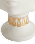 close bottom look of Jonathan Adler Muse Dora Maar Urn glided porcelain vase on a white back ground available at Spacio India for Luxury Home Decor Accessories collection.