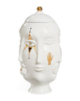 Jonathan Adler Muse Frida glided porcelain vase from a side look on a white back ground available at Spacio India for Luxury Home Decor Accessories collection.