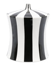 Back side of Jonathan Adler Vice Rocks Black & White Ice Bucket on a white background available at Spacio India from the Luxury Home Decor Bar Accessories Collection