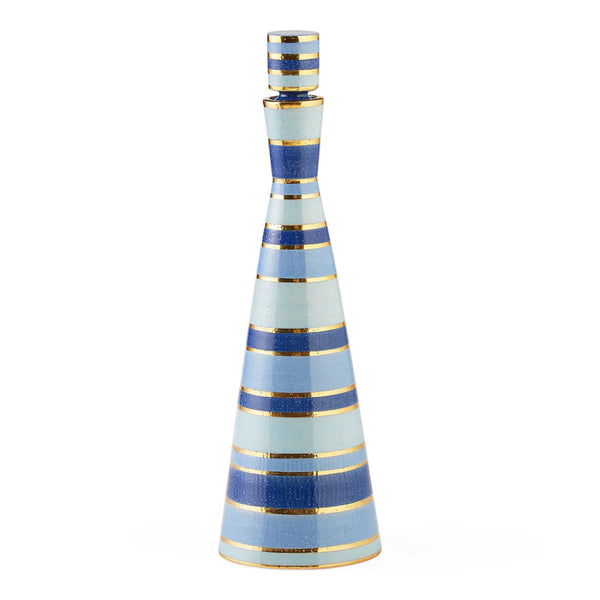 Jonathan Adler Chroma Large Decanter Blue Spacio India on a white background