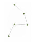Geometric design modular wall light with green dots connected by lines on a white background from KDLN available at Spacio retail stores in Mumbai & Kolkata. 
