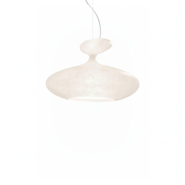 White pendant light on a white background from KDLN available at Spacio in India