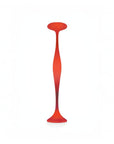 Red glass vase on a white background