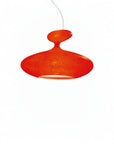 Red pendant light on a white background