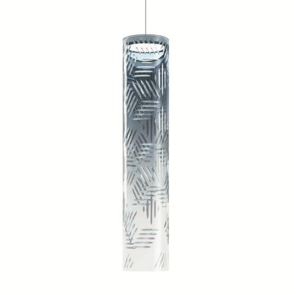 A KDLN Jer Pendant Lamp with a geometric design and smokey finishes, made of blown glass.