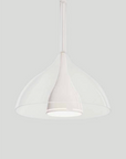 A KDLN Karim Rashid Floob Suspension Pendant Light with a plexiglass shade.